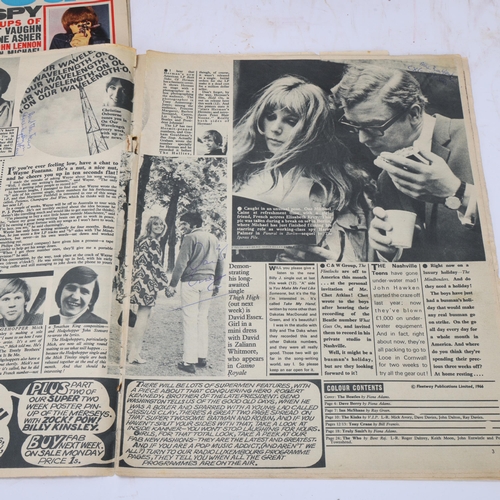 477 - 9 copies of Fabulous magazine from 1966, bearing pop, actors and politicians signatures from the per... 