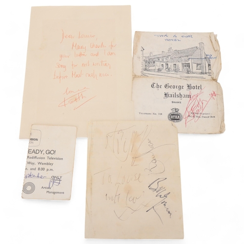 478 - Rolling Stones interest, a collection of autographed papers including, letter signed 