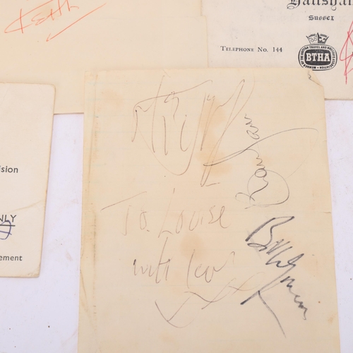 478 - Rolling Stones interest, a collection of autographed papers including, letter signed 