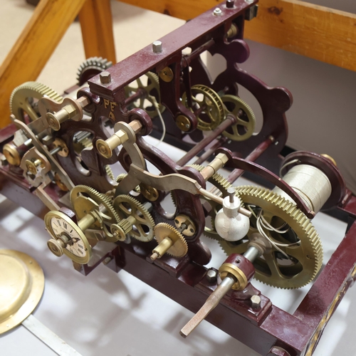 497 - A large and impressive tower turret clock mechanism, by F Paget & Cie, Morez du Jura, with heavy cas... 