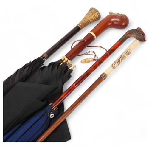 537 - A group of 19th century walking sticks and umbrellas (4)