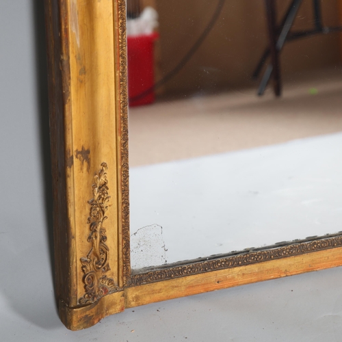 479 - A Victorian gilt over-mantle mirror, height 125cm, width 112cm