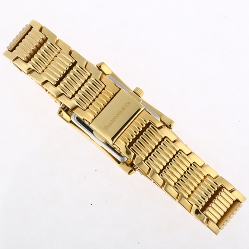 1035 - DIAMOND & CO - a lady's gold plated stainless steel quartz bracelet watch, ref. DC012, pink mother-o... 