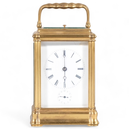 580 - *Description Change* A late 19th century French 8 day quarter repeater carriage clock by Roblin & Fi... 