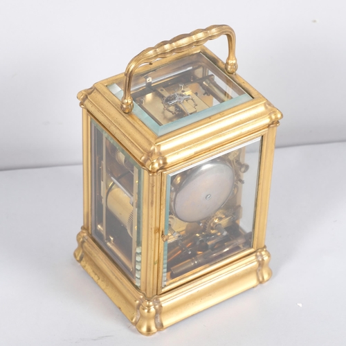 580 - *Description Change* A late 19th century French 8 day quarter repeater carriage clock by Roblin & Fi... 