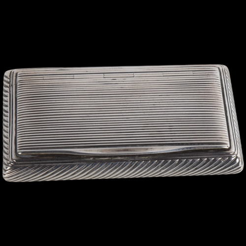 1464 - A 19th century Dutch silver snuffbox, Barend Enzering, Amsterdam circa 1820, rectangular form, with ... 