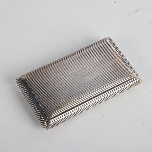 1464 - A 19th century Dutch silver snuffbox, Barend Enzering, Amsterdam circa 1820, rectangular form, with ... 