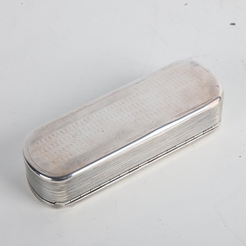 1466 - A William IV silver snuffbox, Edward Smith, Birmingham 1836, shaped rectangular form, with engine tu... 