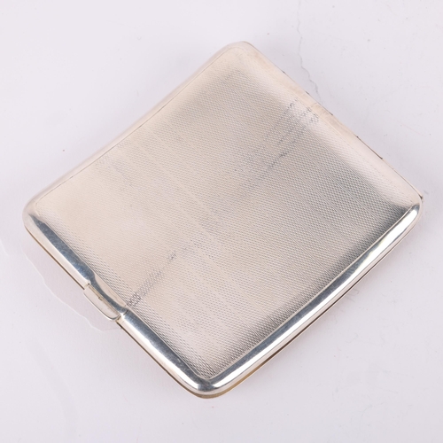 1478 - An Art Deco George V silver pictorial nude curved cigarette case, John Henry Wynn, Birmingham 1933, ... 