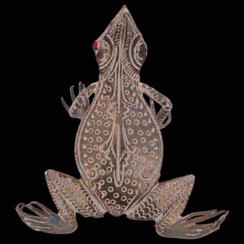 1484 - A set of 4 Eastern silver table scatter animals, including frog and ant, largest 6.5cm (4)