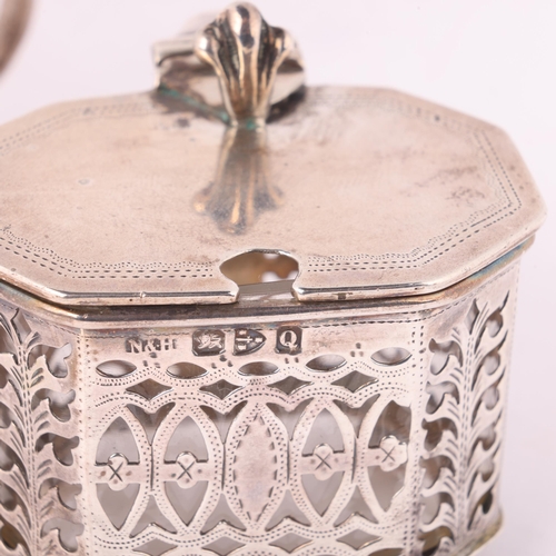 1513 - A pair of late Victorian silver mustard pot cruets, George Nathan & Ridley Hayes, Chester 1898, 4.5c... 