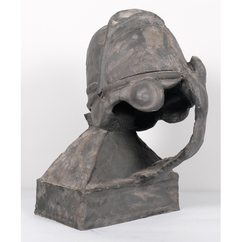 618 - Roger Bates (1947 - 2021), abstract helmet, composition sculpture, height 42cm