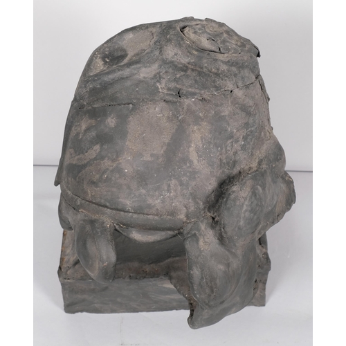 618 - Roger Bates (1947 - 2021), abstract helmet, composition sculpture, height 42cm