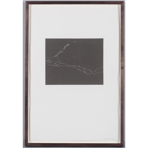 624 - Michelle Avison, Puddle I, unique monoprint, signed in pencil, plate 19cm x 24cm, framed