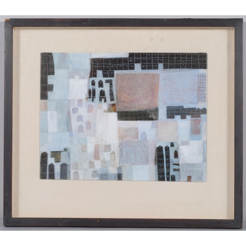 625 - Ann Davies, Map, oil on board, signed with monogram, 2001, 22cm x 30cm, framed, provenance: Gordon H... 