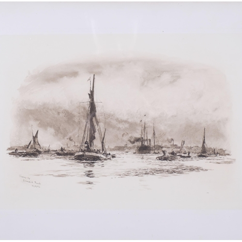 631 - William Lionel Wyllie, pair of Thames scenes, lithographs, both signed in pencil, image 23cm x 33cm,... 