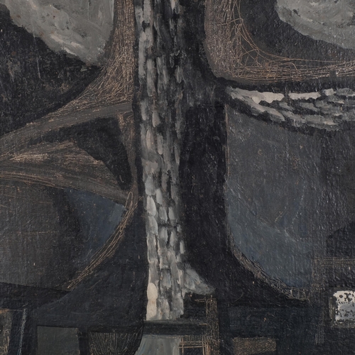 634 - Pyke, Midwinter (abstract 1961), oil on canvas, inscribed verso, 76cm x 50cm, unframed