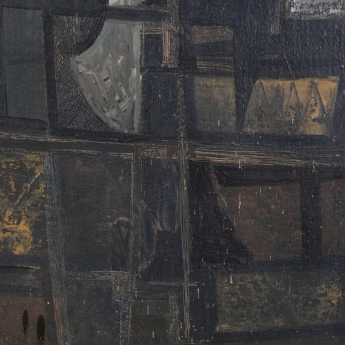 634 - Pyke, Midwinter (abstract 1961), oil on canvas, inscribed verso, 76cm x 50cm, unframed