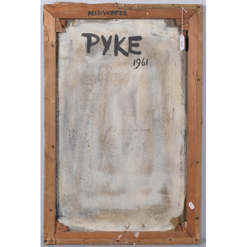 634 - Pyke, Midwinter (abstract 1961), oil on canvas, inscribed verso, 76cm x 50cm, unframed