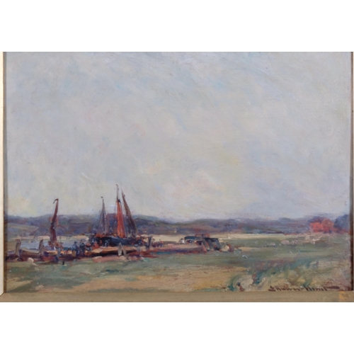 687 - Edward Aubrey Hunt, pair of Rye scenes, oils on wood panel, 26cm x 34cm, framed