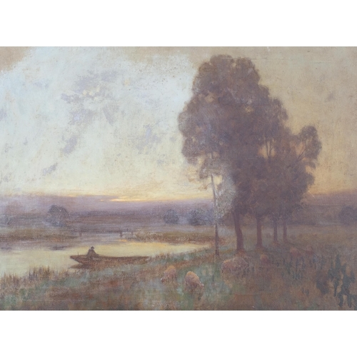 690 - Owen Baxter Morgan (active 1905 - 1932), impressionist landscape, oil on canvas, 33cm x 46cm, framed