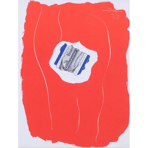 711 - Robert Motherwell, Tricolour, original lithograph 1973 for XX Siecle no. 40, sheet size 31cm x 24cm,... 