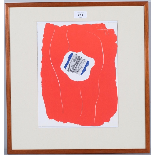 711 - Robert Motherwell, Tricolour, original lithograph 1973 for XX Siecle no. 40, sheet size 31cm x 24cm,... 