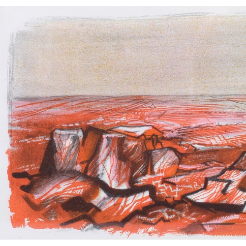 761 - John Piper (1903-1992), drawing lithographed in colours on paper, Red Rocks, from The Traveller, 13.... 