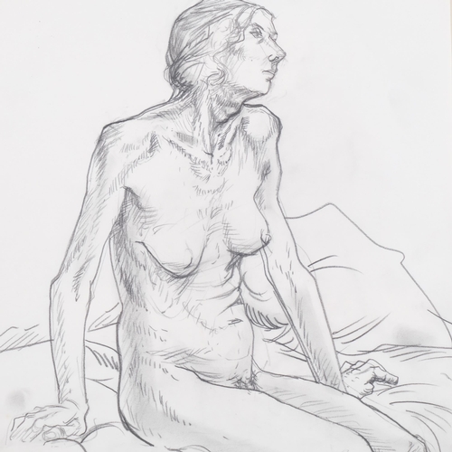 762 - Kathe Strenitz (1923-2017), pencil on paper, Female Nude, 41cm x 29cm, mounted, glazed and framed. B... 