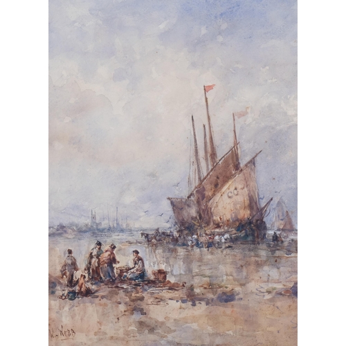 773 - William Webb, pair of harbour scenes, watercolour, 34cm x 24cm, framed