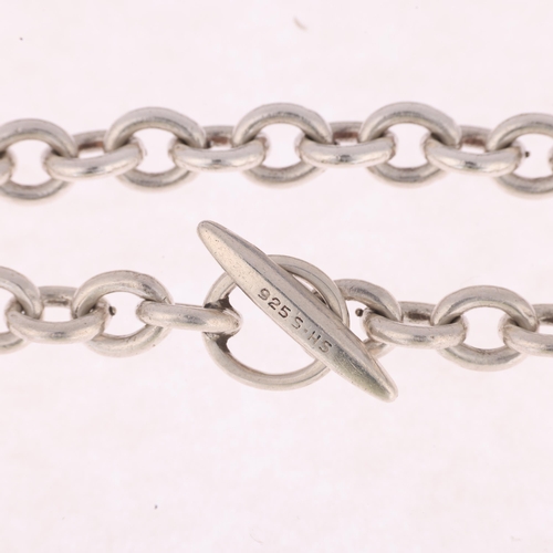 1366 - HERMANN SIERSBOL - a Danish sterling silver cable link chain bracelet, 22cm, 28.2g