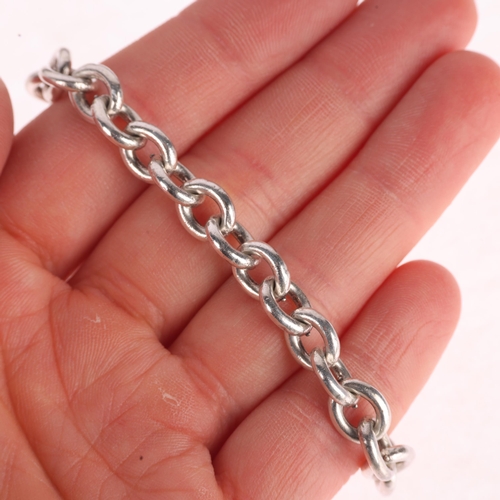 1366 - HERMANN SIERSBOL - a Danish sterling silver cable link chain bracelet, 22cm, 28.2g