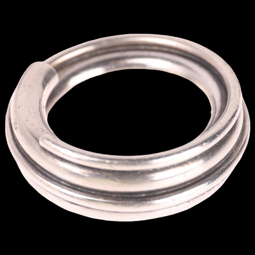 1395 - RICHARD AABOE - a heavy Danish modernist sterling silver band ring, band width 9.6mm, size R, 17.1g