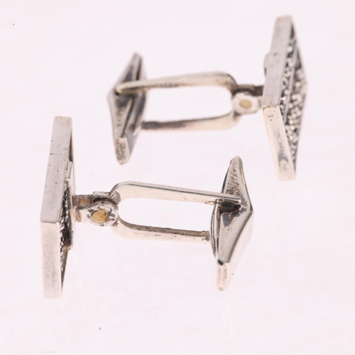 1412 - A pair of Chinese novelty sterling silver abacus cufflinks, 20.2mm, 8g