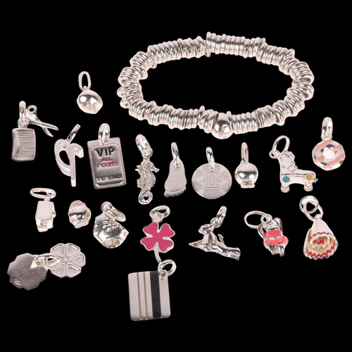 1435 - LINKS OF LONDON - a sterling silver bracelet and a quantity of sterling silver charms, both boxed