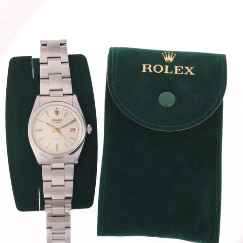 1001 - ROLEX - a Vintage stainless steel Oyster Precision mechanical calendar bracelet watch, ref. 6494, ci... 