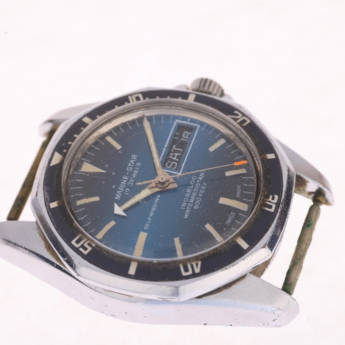 1011 - SICURA/BREITLING - a Vintage stainless steel Marine-Star automatic calendar wristwatch head, circa 1... 