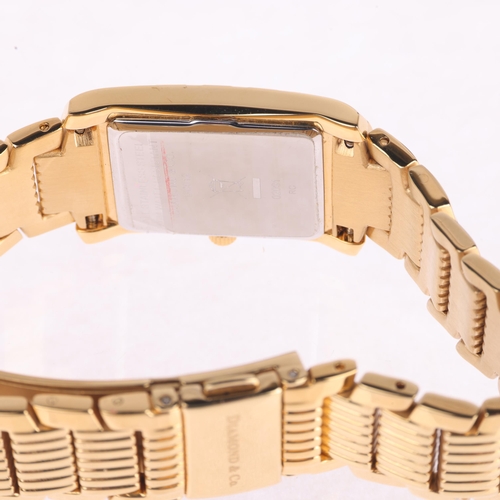 1035 - DIAMOND & CO - a lady's gold plated stainless steel quartz bracelet watch, ref. DC012, pink mother-o... 