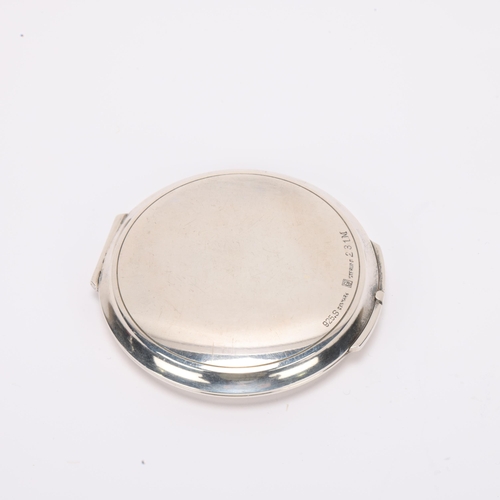 1453 - GEORG JENSEN - a Danish sterling silver powder compact, model no. 231M, circular form with internal ... 