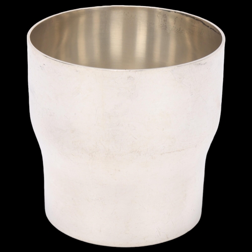 1454 - GEORG JENSEN - a Danish modernist sterling silver beaker, model no. 1109, flared cylindrical form, h... 