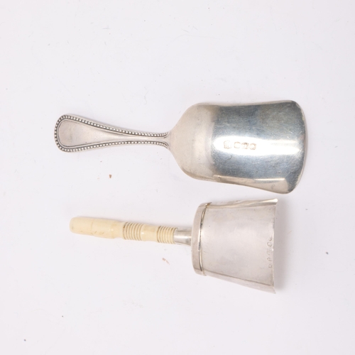 1500 - A George IV silver bone-handled shovel tea caddy spoon, possibly Joseph Taylor, Birmingham 1824, 8.5... 