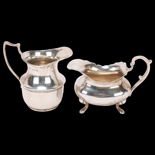 1504 - 2 silver bachelor's cream jugs, largest 7cm, 3.7oz total (2)