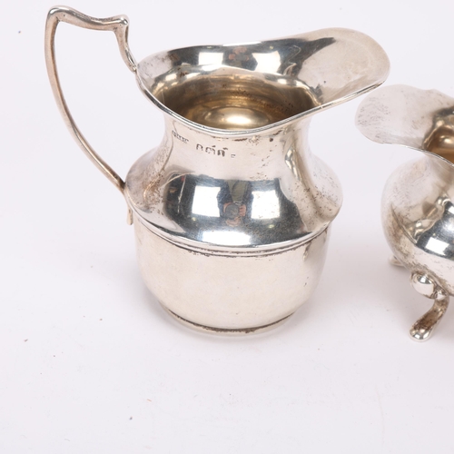 1504 - 2 silver bachelor's cream jugs, largest 7cm, 3.7oz total (2)