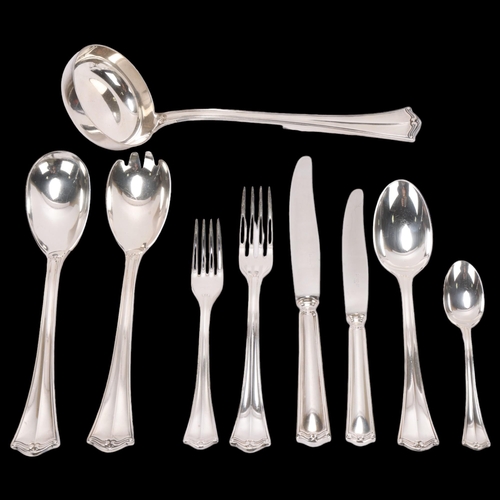 1531 - SAMBONET - a set of Italian silver plated cutlery for 12 people, comprising dinner knives and forks,... 