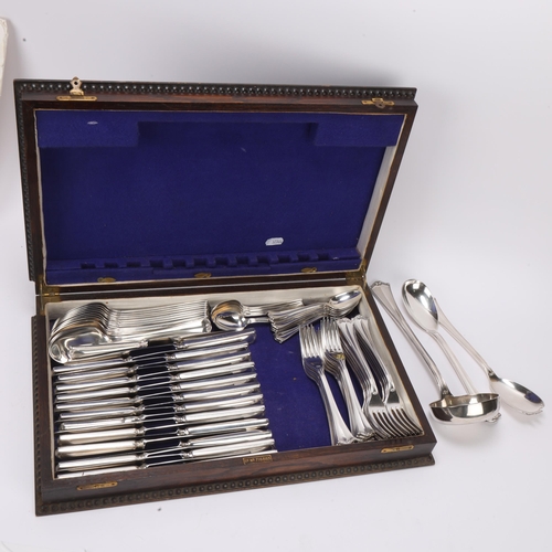 1531 - SAMBONET - a set of Italian silver plated cutlery for 12 people, comprising dinner knives and forks,... 