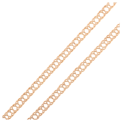 1175 - An 18ct gold double curb link chain necklace, unmarked mount tests as 18ct, 40cm, 8.8g