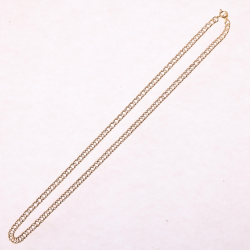 1175 - An 18ct gold double curb link chain necklace, unmarked mount tests as 18ct, 40cm, 8.8g