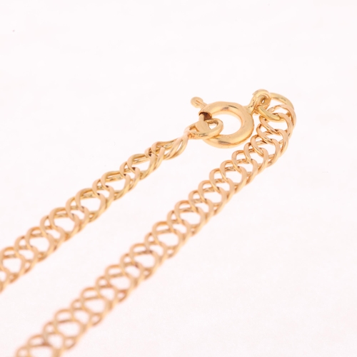 1175 - An 18ct gold double curb link chain necklace, unmarked mount tests as 18ct, 40cm, 8.8g