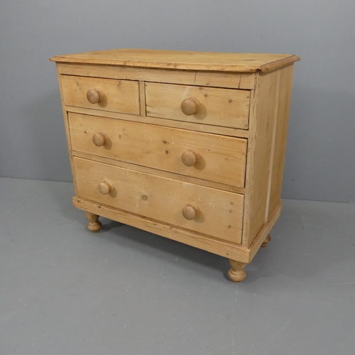 2103 - A Victorian pine chest of two short and two long drawers. 89x82x45cm.