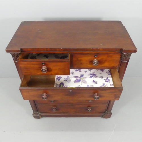 2112 - A 19th century Scottish mahogany chest of two short and three long drawers. 109x120x54cm.